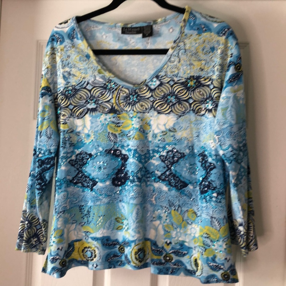 Le Mieux Studio Blue/Yellow Lady's Top - XL